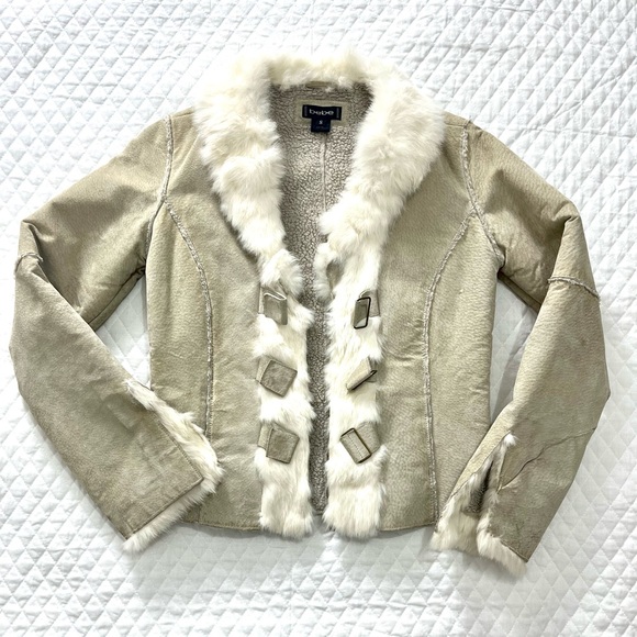 bebe Jackets & Blazers - BEBE Genuine Suede Jackets With a Rabbit Fur Trim• Size S•Excellent Condition